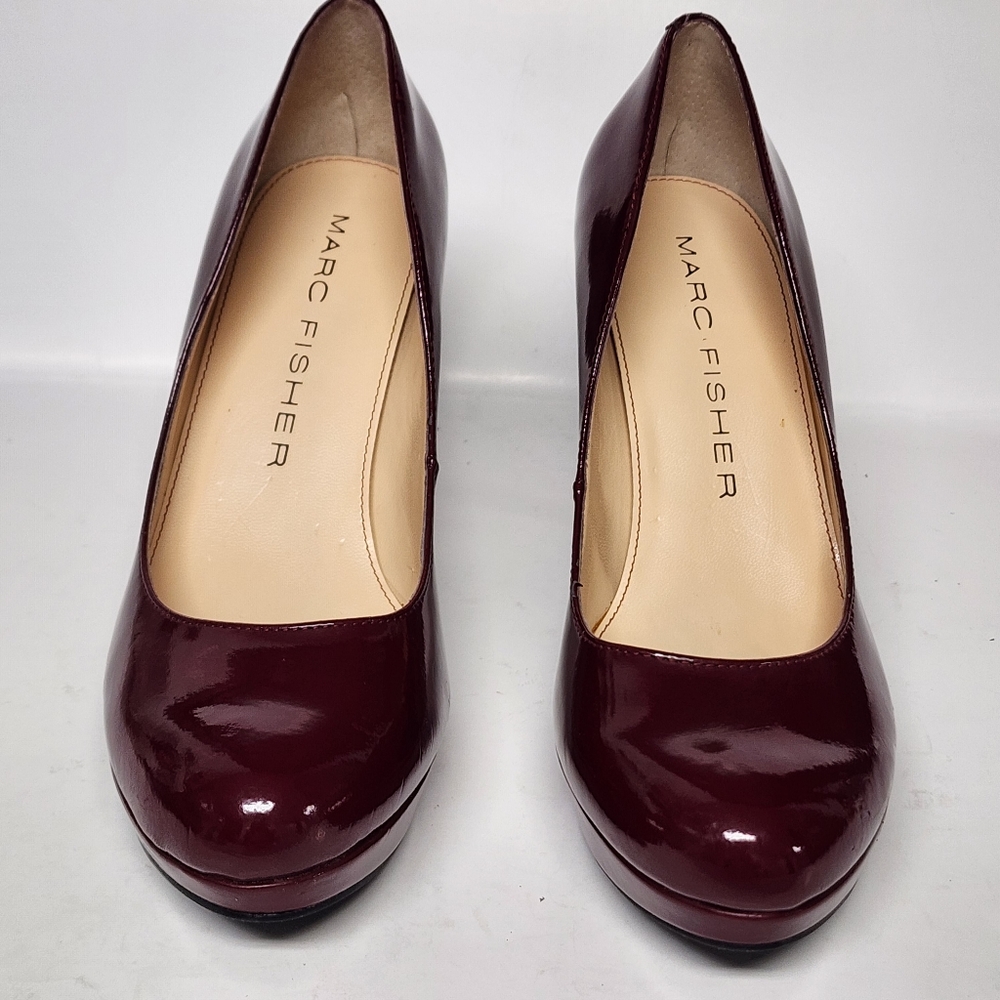 MARC FISHER Sydney Dark Red Slip On  Heels sz 6.5M - Picture 3 of 9